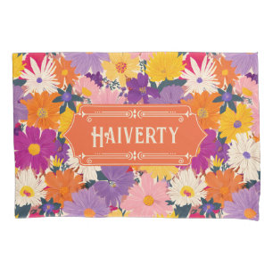 Haiverty Crowded Blooms Modern Floral Pillowcase