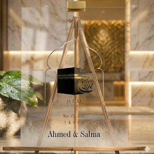 Hajj Mubarak Acrylic Sign Personalised Kaaba Islam