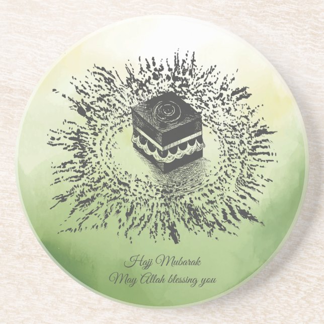 Hajj Mubarak, Holy Kaaba in Mecca Saudi Arabia Coaster (Front)