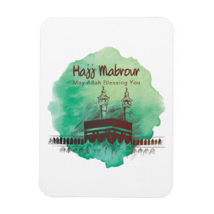 Hajj Mubarak, Holy Kaaba in Mecca Saudi Arabia Magnet