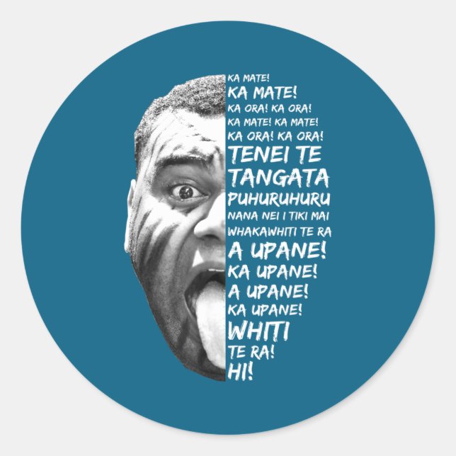 Haka New Zealand Maori New Zealand Fans Rugby  Classic Round Sticker (Front)