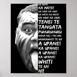 Haka New Zealand Maori New Zealand Fans Rugby Poster