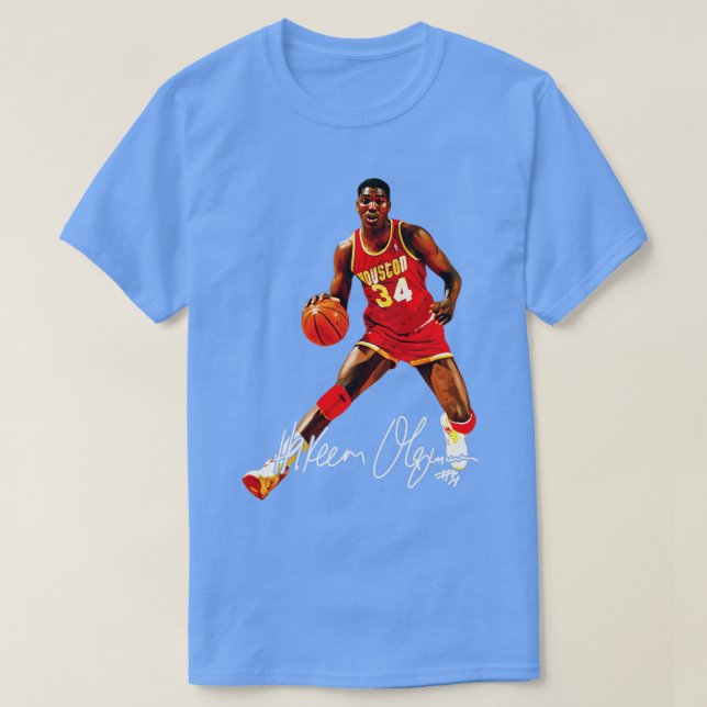 Hakeem Olajuwon The Dream BasketballSignature 80S  T-Shirt (Design Front)