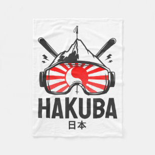 Hakuba japan ski resort retro skiing fleece blanket