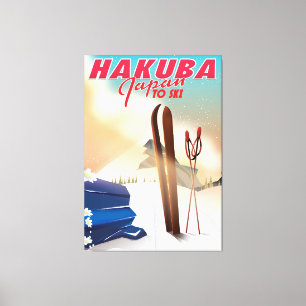 Hakuba Japanese travel poster. Canvas Print