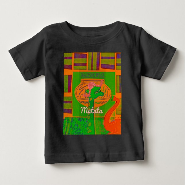 Hakuna Giraffe Art Print Baby T-Shirt (Front)