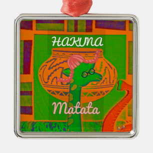Hakuna Giraffe Art Print Metal Tree Decoration