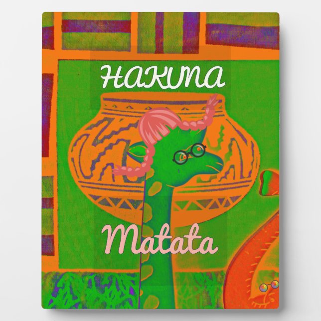 Hakuna Giraffe Art Print Plaque (Front)
