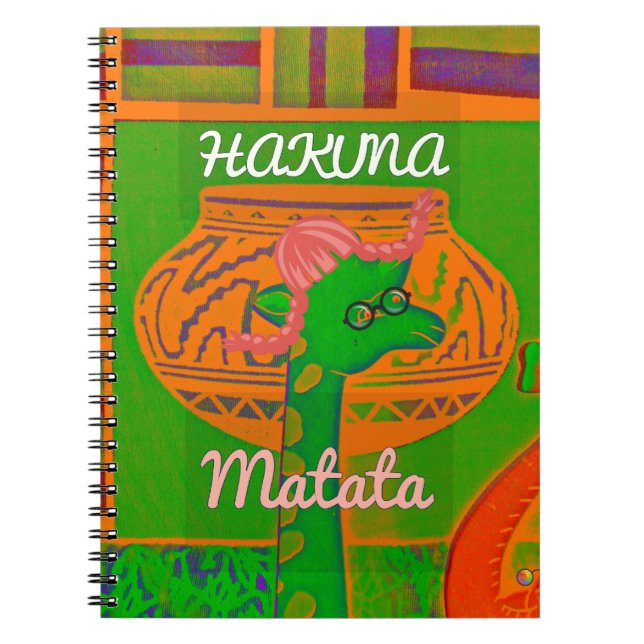 Hakuna Giraffe Art Print Spiral Notebook (Front)