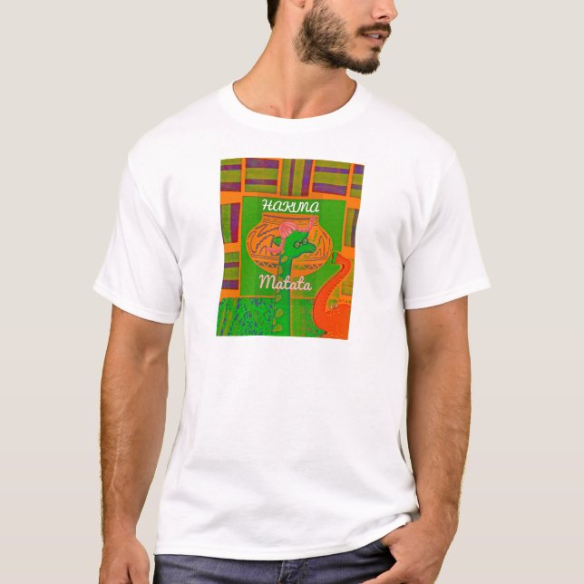 Hakuna Giraffe Art Print T-Shirt (Front)