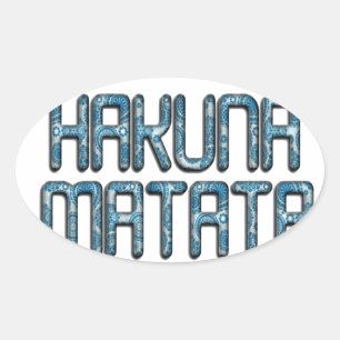 Hakuna Matata 3D Art Print Oval Sticker