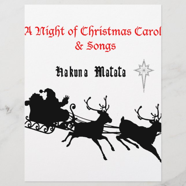 HAKUNA Matata a Night of Christmas Carols & Songs (Front)