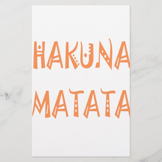 Hakuna Matata – African Tribal Text Art Stationery (Front)