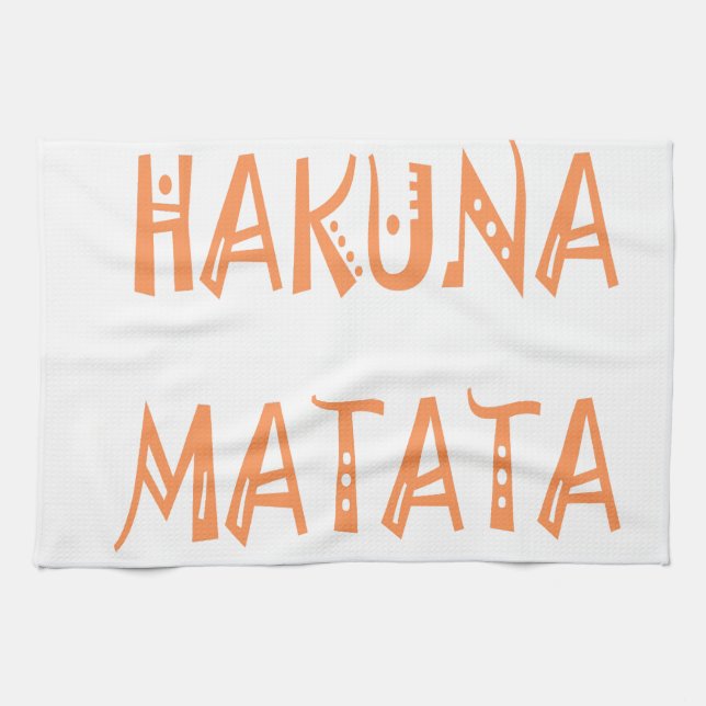 Hakuna Matata – African Tribal Text Art Tea Towel (Horizontal)