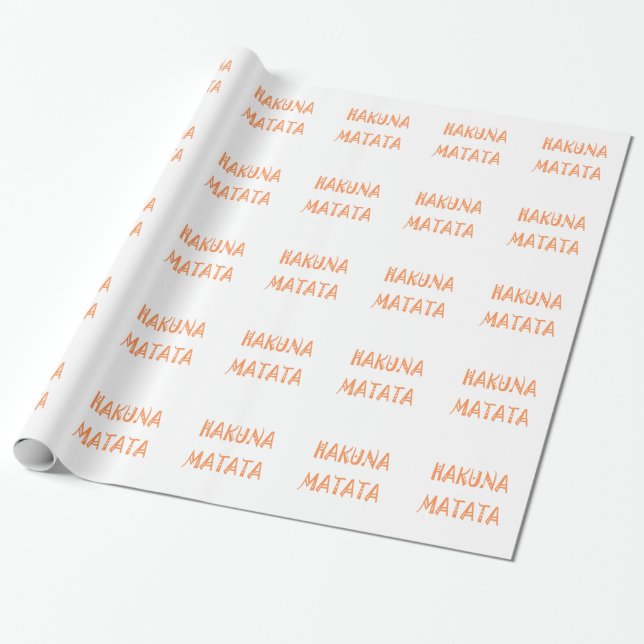 Hakuna Matata – African Tribal Text Art Wrapping Paper (Unrolled)