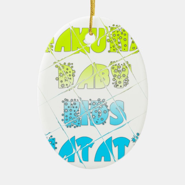 Hakuna Matata Baby Kids Happy Colors Art Print Des Ceramic Tree Decoration (Front)