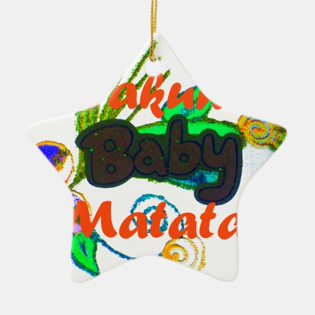 Hakuna Matata Baby.png Ceramic Tree Decoration (Front)
