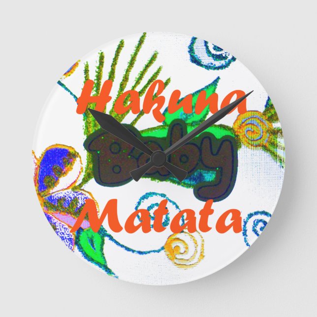 Hakuna Matata Baby.png Round Clock (Front)