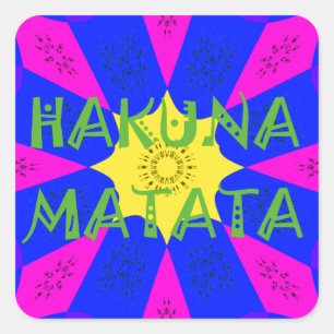 Hakuna Matata Beautiful Amazing Design Colours Square Sticker