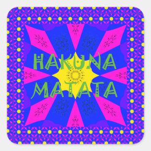 Hakuna Matata Beautiful Amazing Design Colours Square Sticker