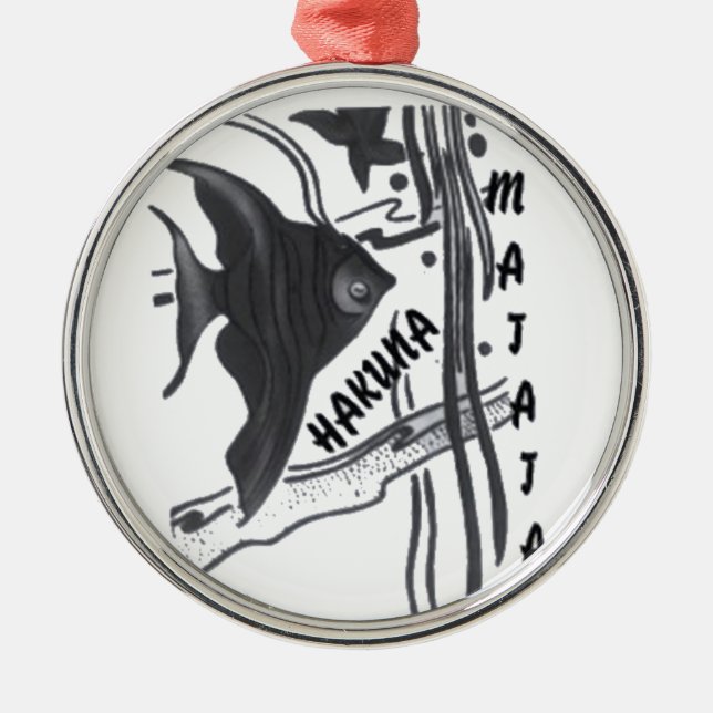 Hakuna Matata Big Little Fish.png Metal Tree Decoration (Front)
