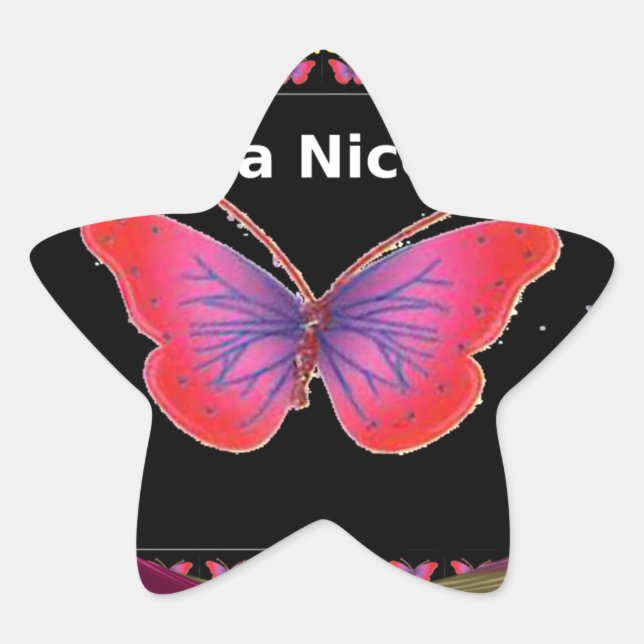 "Hakuna Matata Butterfly" Inspirational - Nice Day Star Sticker (Front)