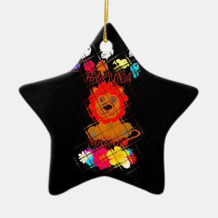 Hakuna Matata cute baby lion king design Ceramic Tree Decoration