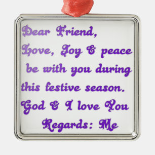 Hakuna Matata Dear Friend Love joy peace be with y Metal Tree Decoration