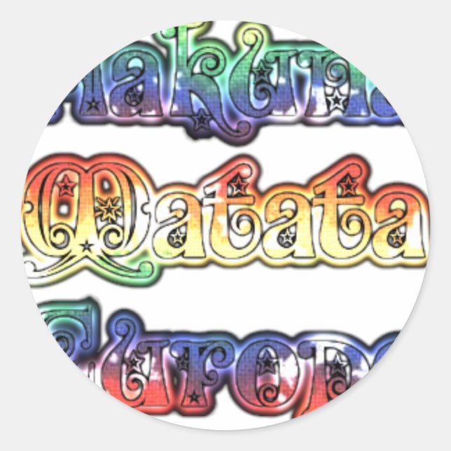 Hakuna Matata Europe Art Print/Graphic Classic Round Sticker (Front)