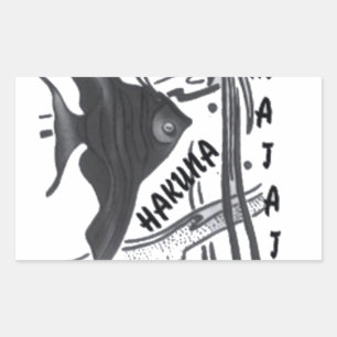 Hakuna Matata Fish Art Print Rectangular Sticker