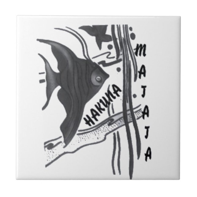 Hakuna Matata Fish Art Print Tile (Front)