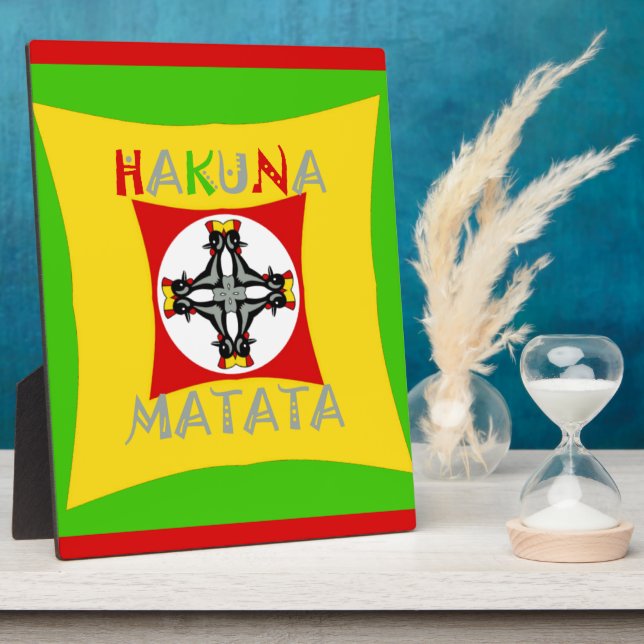 Hakuna Matata Fun Rasta Colours: Vibrant & Carefre Plaque (Side)