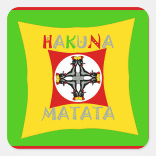 Hakuna Matata Fun Rasta Colours: Vibrant & Carefre Square Sticker