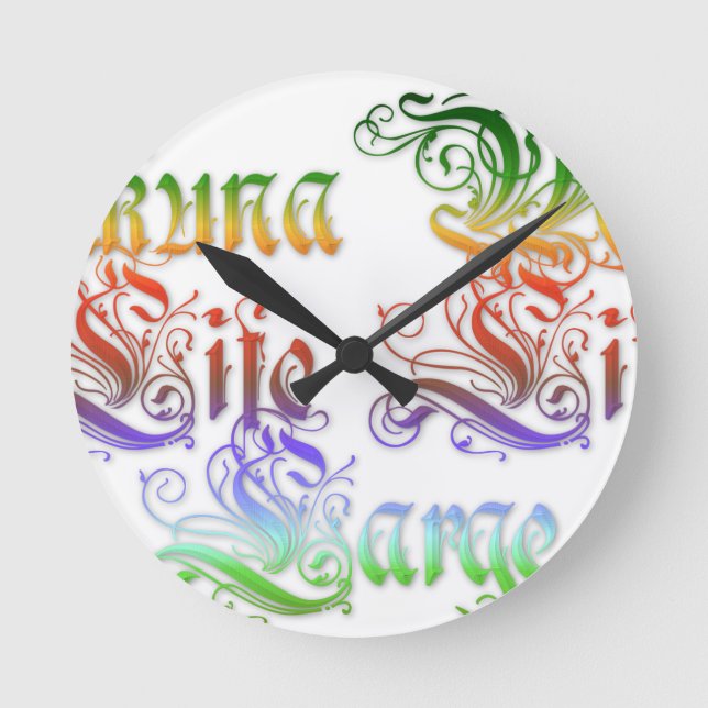 Hakuna Matata  gifts rasta colours.png Round Clock (Front)