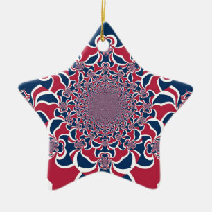 Hakuna Matata Gifts trendy stylish red and blue.jp Ceramic Tree Decoration