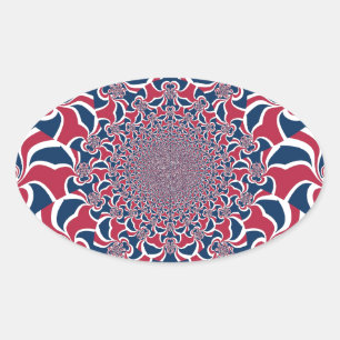 Hakuna Matata Gifts trendy stylish red and blue.jp Oval Sticker