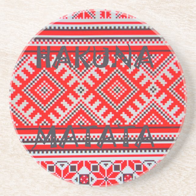 Hakuna Matata Graphic Text Art Design Coaster (Front)