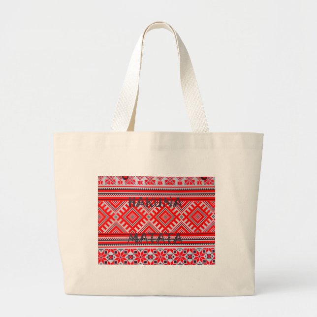 Hakuna Matata Graphic Text Art Design Large Tote Bag (Front)