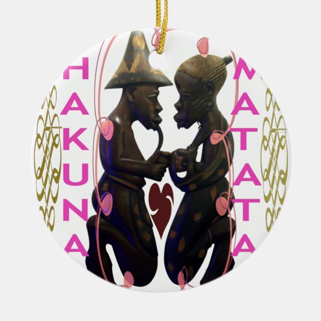 Hakuna Matata Hakunamatata Ceramic Tree Decoration (Front)
