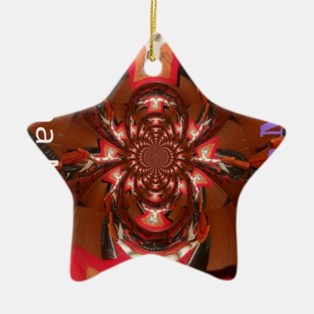 Hakuna Matata Halloween Mask Kaleidoscope Abstract Ceramic Tree Decoration (Front)