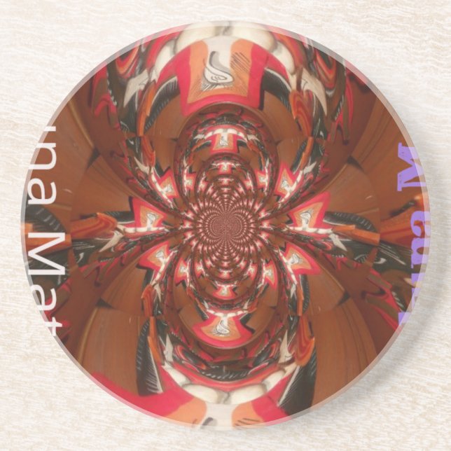 Hakuna Matata Halloween Mask Kaleidoscope Abstract Coaster (Front)
