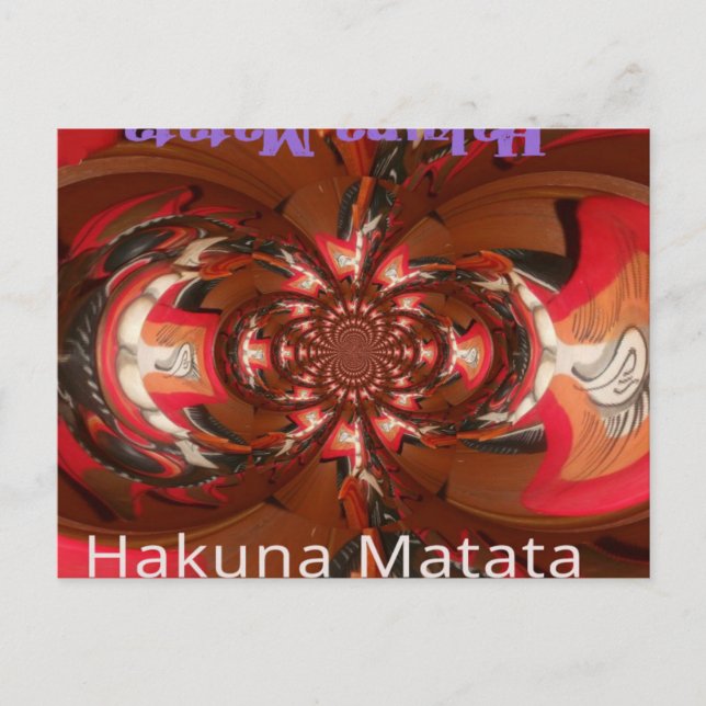Hakuna Matata Halloween Mask Kaleidoscope Abstract Postcard (Front)