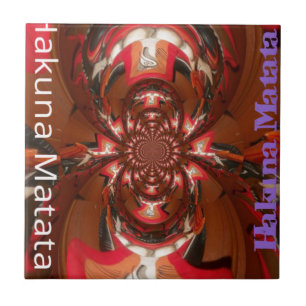 Hakuna Matata Halloween Mask Kaleidoscope Abstract Tile