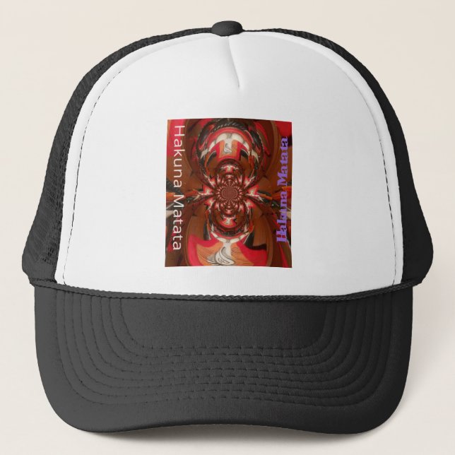 Hakuna Matata Halloween Mask Kaleidoscope Abstract Trucker Hat (Front)
