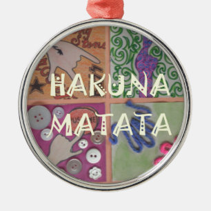 Hakuna Matata Hand Sign Art Print Metal Tree Decoration