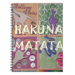 Hakuna Matata Hand Sign Art Print Spiral Notebook
