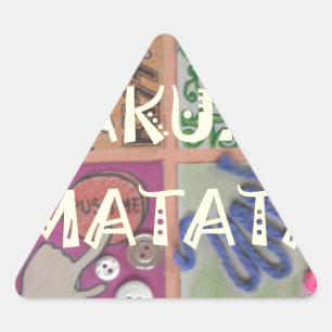 Hakuna Matata Hand Sign Art Print Triangle Sticker