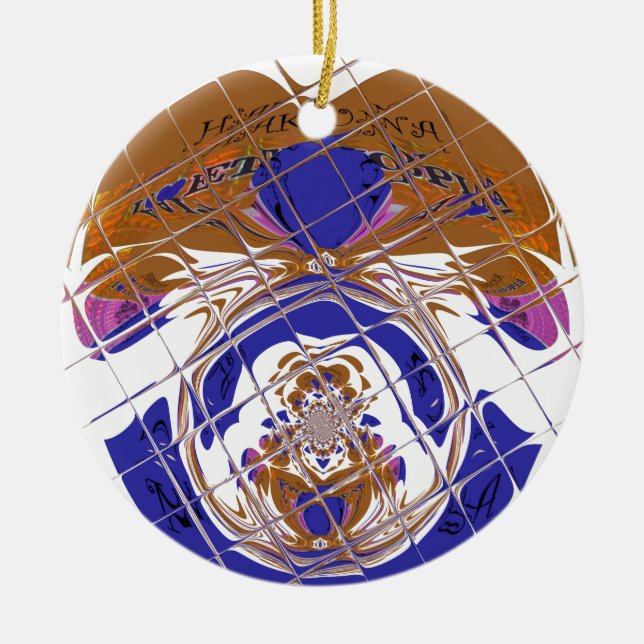 Hakuna Matata I love  Ethiopia Colour design.png Ceramic Tree Decoration (Front)
