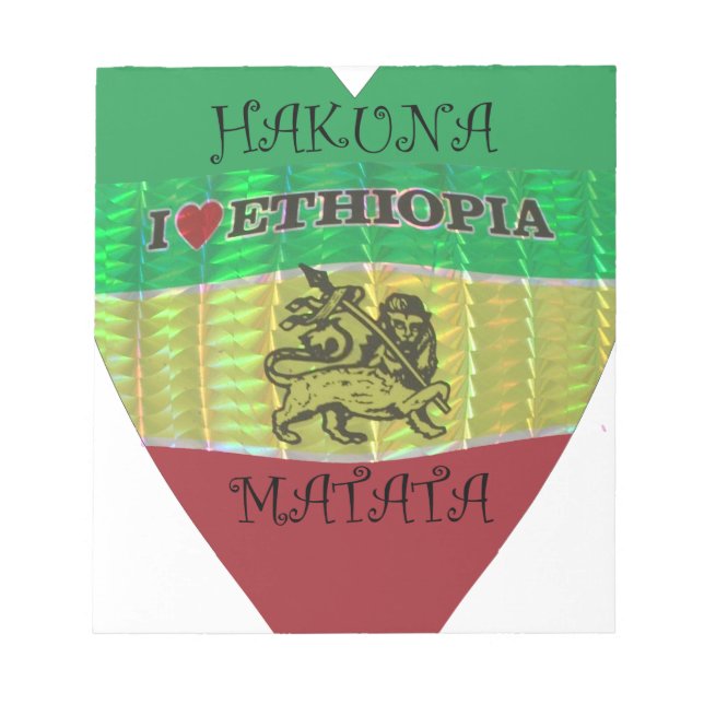 Hakuna Matata I love Ethiopia Colours.png Notepad (Front)
