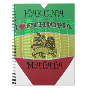 Hakuna Matata I love Ethiopia Colours.png Spiral Notebook